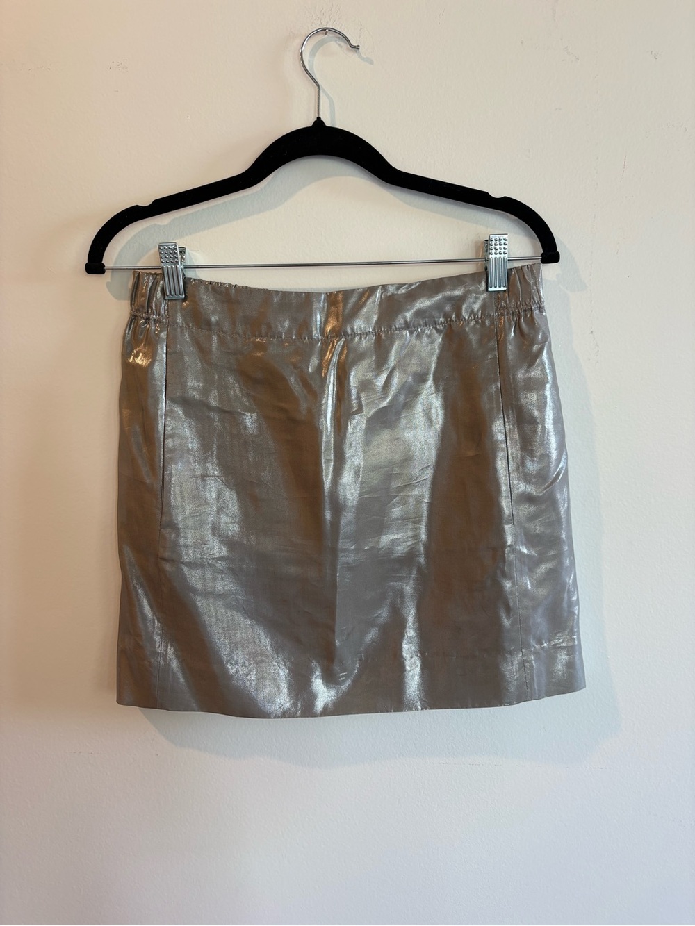 J. Crew Shimmering Silver Mini Skirt